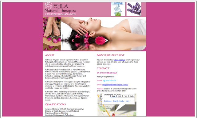 Ishla Natural Therapies website